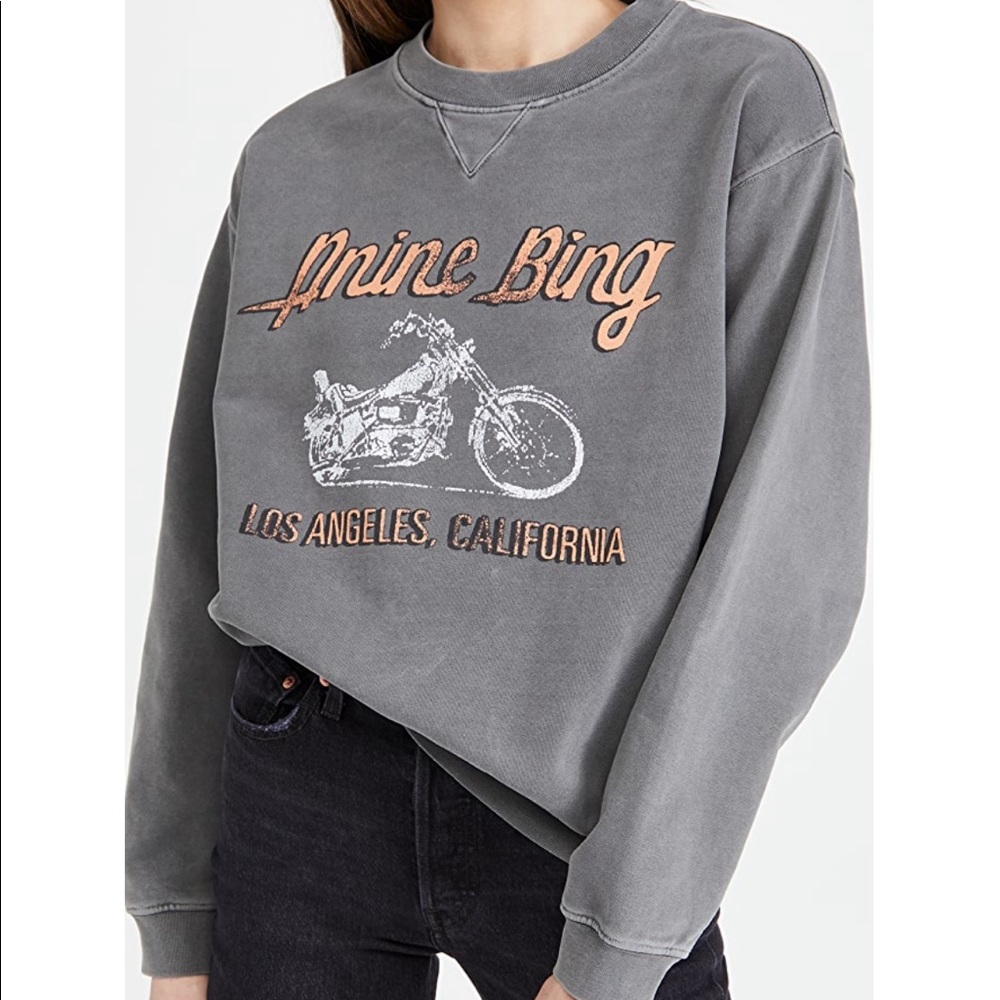 Anine Bing Ramona Moto Sweatshirt L